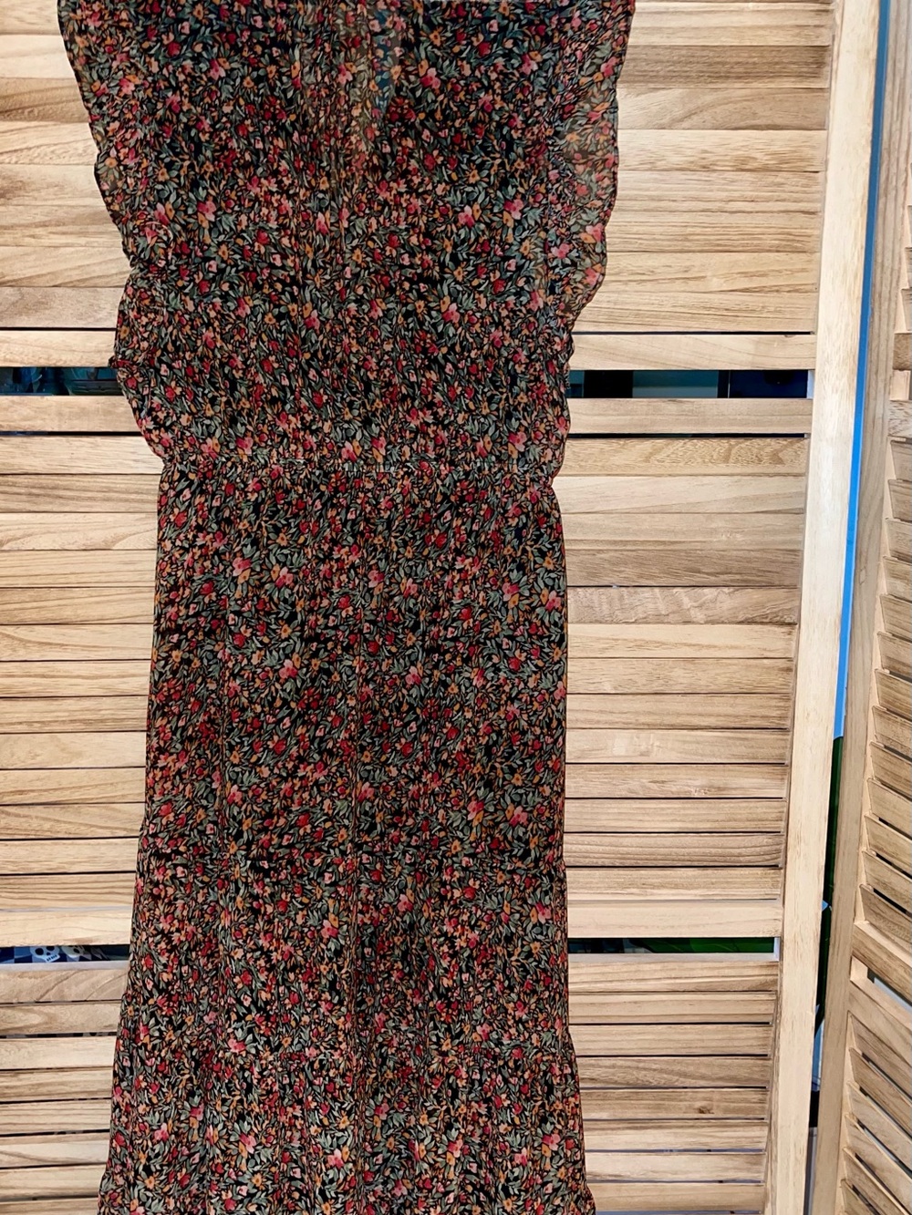 BB Dakota Steve Madden Floral Tiered Maxi Dress Large Ruffle Western Boho - Picture 4 of 9